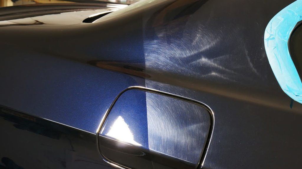 Paint Correction Results On Blue Car